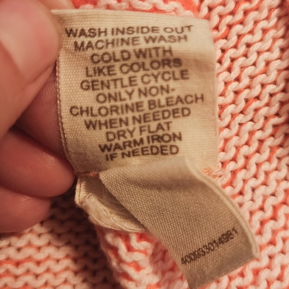 Mudd Neon Orange Cable Chunky Knit V-Knit Sweater Junior's Medium M Fall Bright - Picture 6 of 6